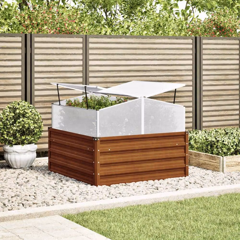 Berkfield Brown Weathering Steel Garden Planter Window Box – 2