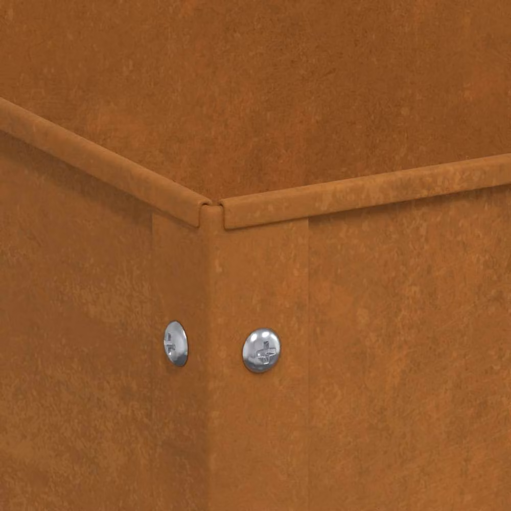 Berkfield Home Decorative Garden Planter in Brown Weathering Steel, W/D/H: 100.5 x 40.5 x 90 cm – 4