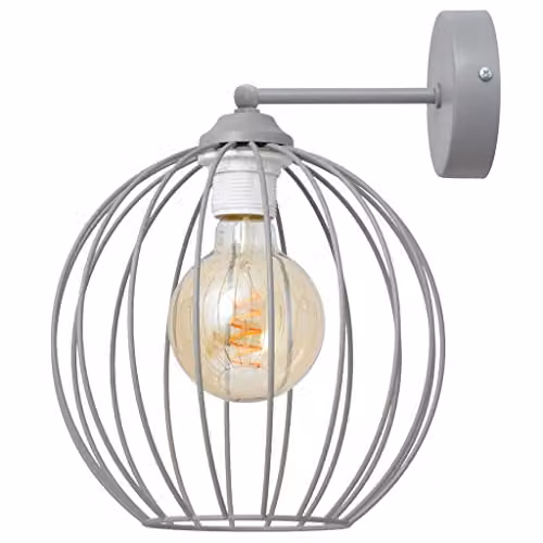 Netlighting Helam Mercure Industrial Wall Lamp in Grey, Diameter: 26 cm