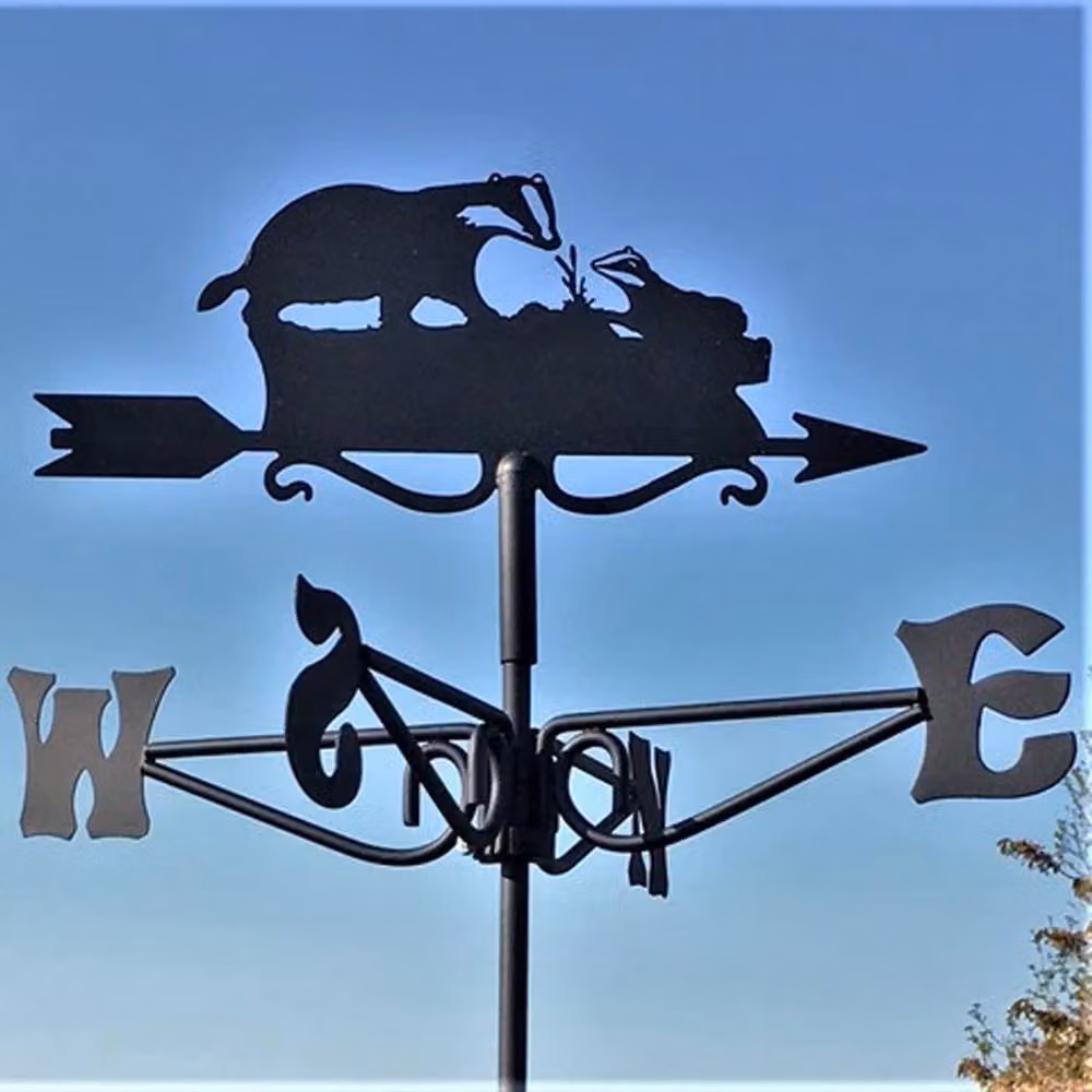 Buttercup Farm Mini Badger Metal Weathervane, Black, W: 38 cm, D: 38 cm, H: 51 cm – 3