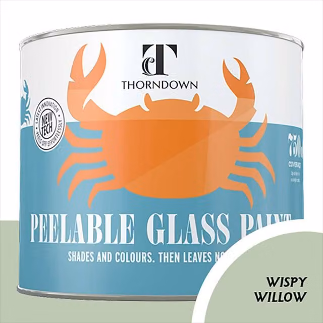 Thorndown Wispy Willow Peelable Glass Paint in Satin Green
