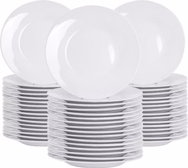 Argon Tableware Classic White Porcelain Side Plates, Pack of 48, Diameter: 15.5 cm