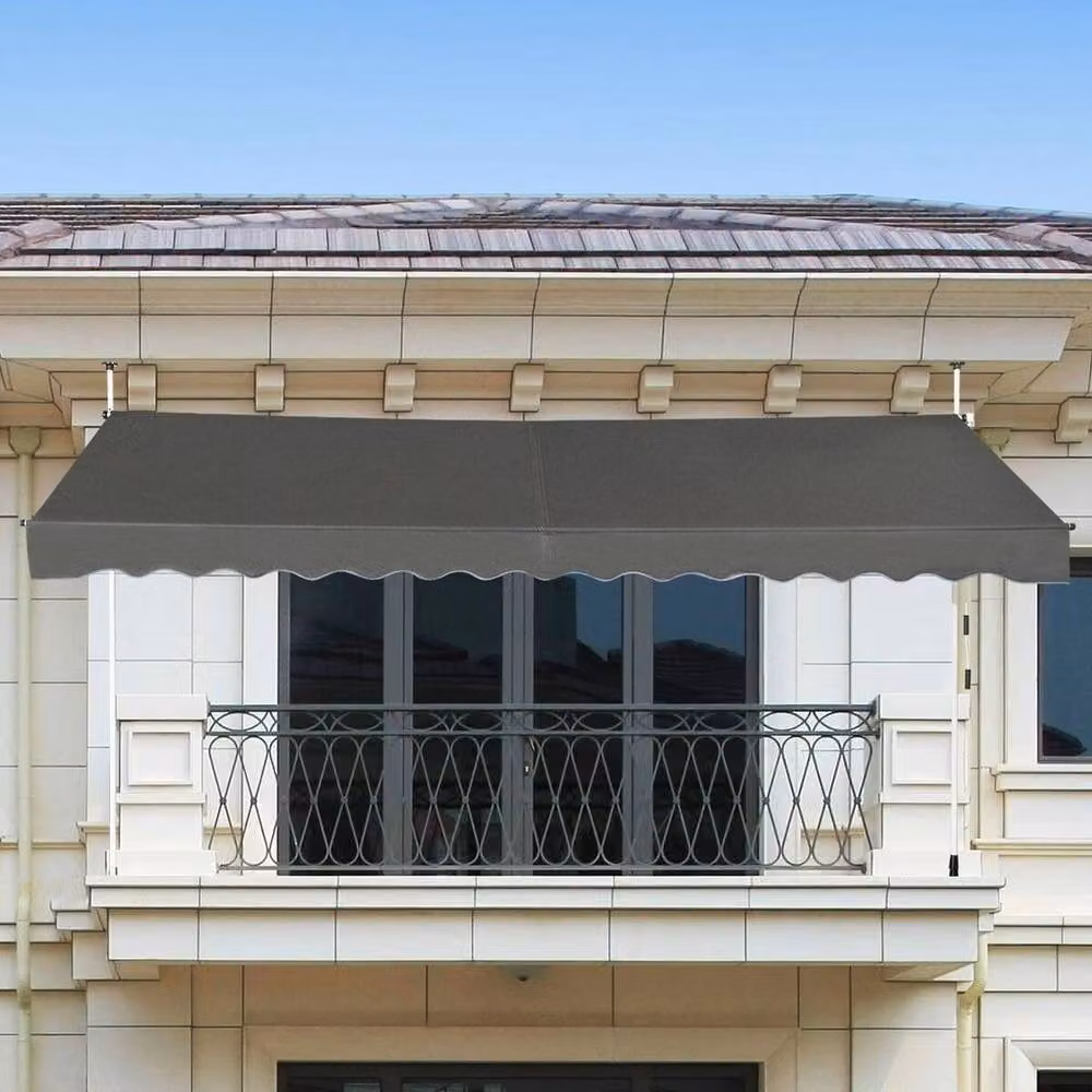 Kelvenix Grey Aluminium Telescopic Retractable Clamp Awning with Crank Mechanism, W/D/H: 400 x 120 x 185 cm – 4
