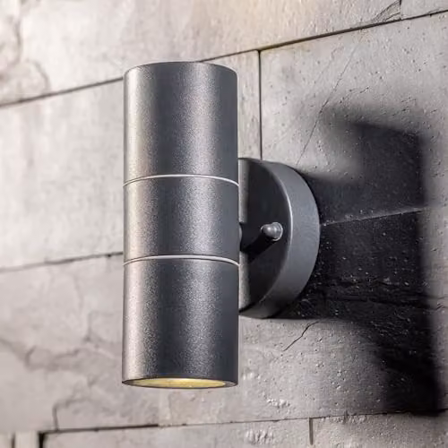 CGC Lighting Mia Dark Grey Stainless Steel GU10 Up & Down Outdoor Wall Light IP44