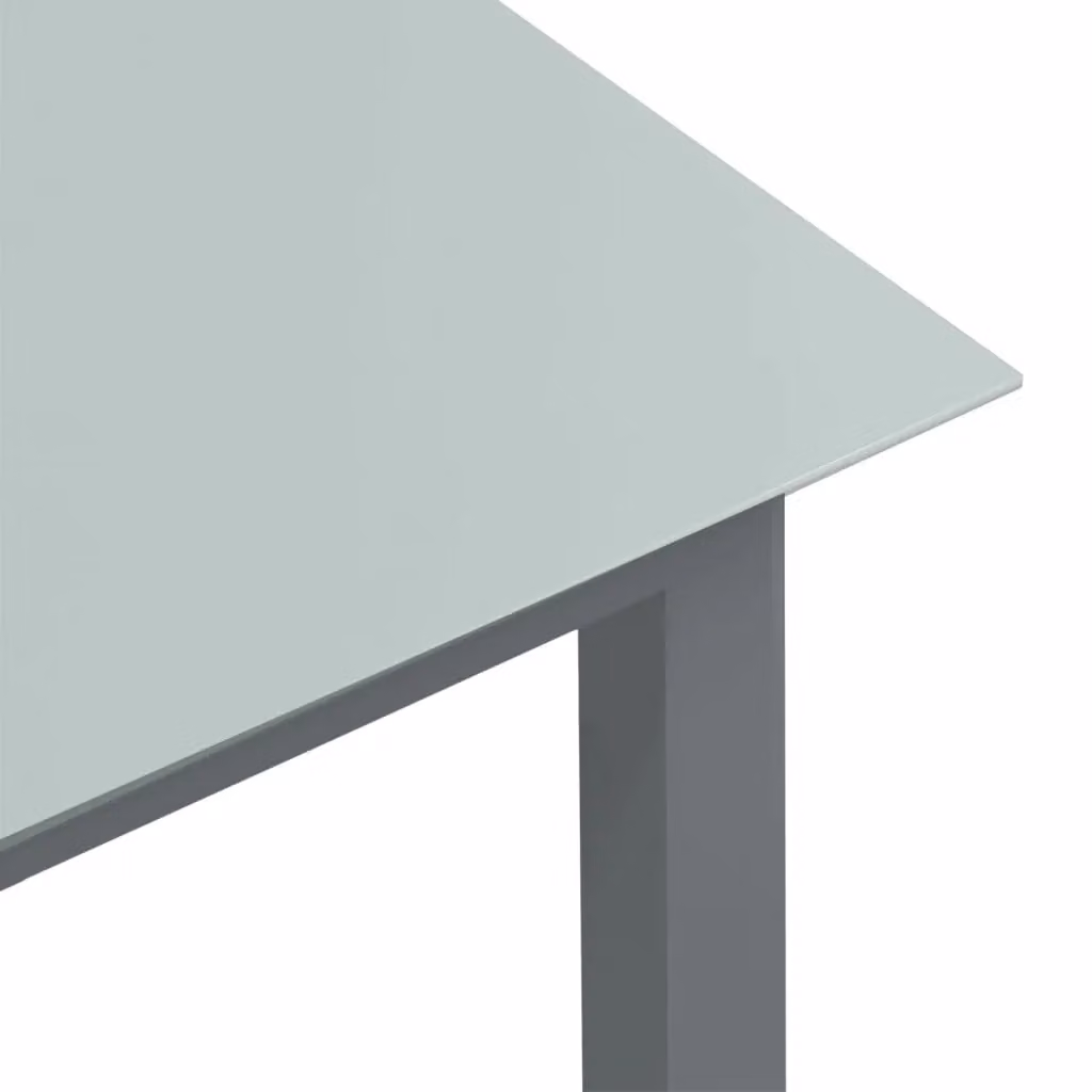 Berkfield Home Garden Table in Light Grey, Aluminium and Glass, W/D/H: 80 x 80 x 74 cm – 2