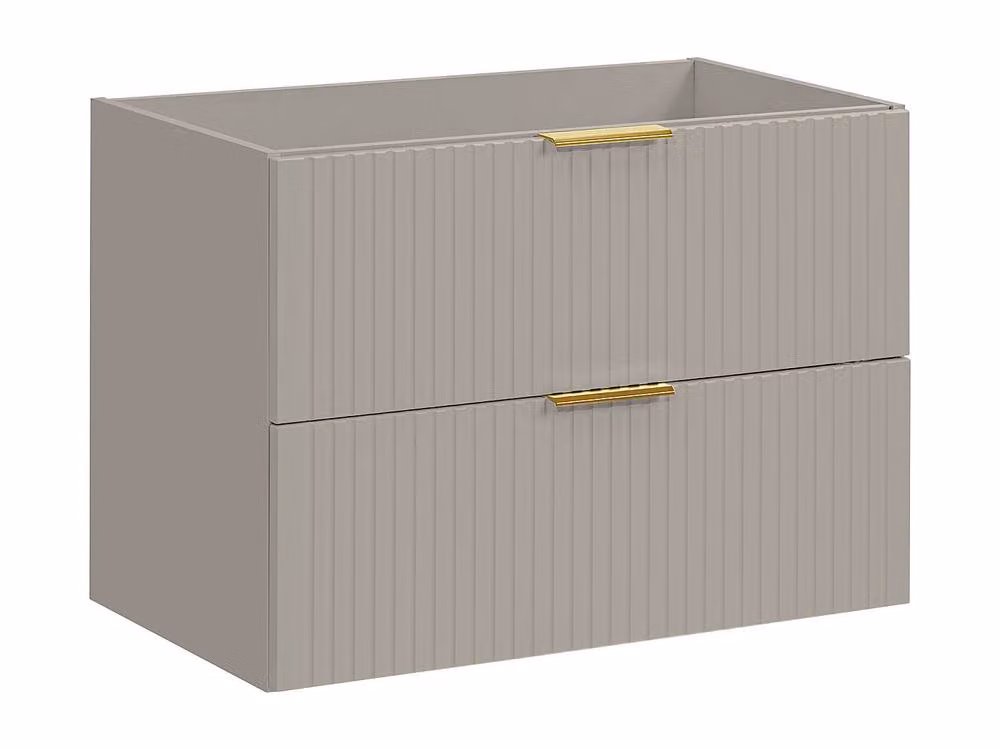 Vente-unique Zevara Striped Wall-Hung Vanity Unit in Beige, W80 x D46 x H57 cm – 2