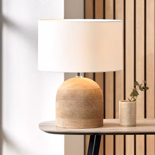 Pacific Lifestyle White Cylinder Fabric Lampshade for Table and Floor Lamps, Diameter: 30 cm – 3