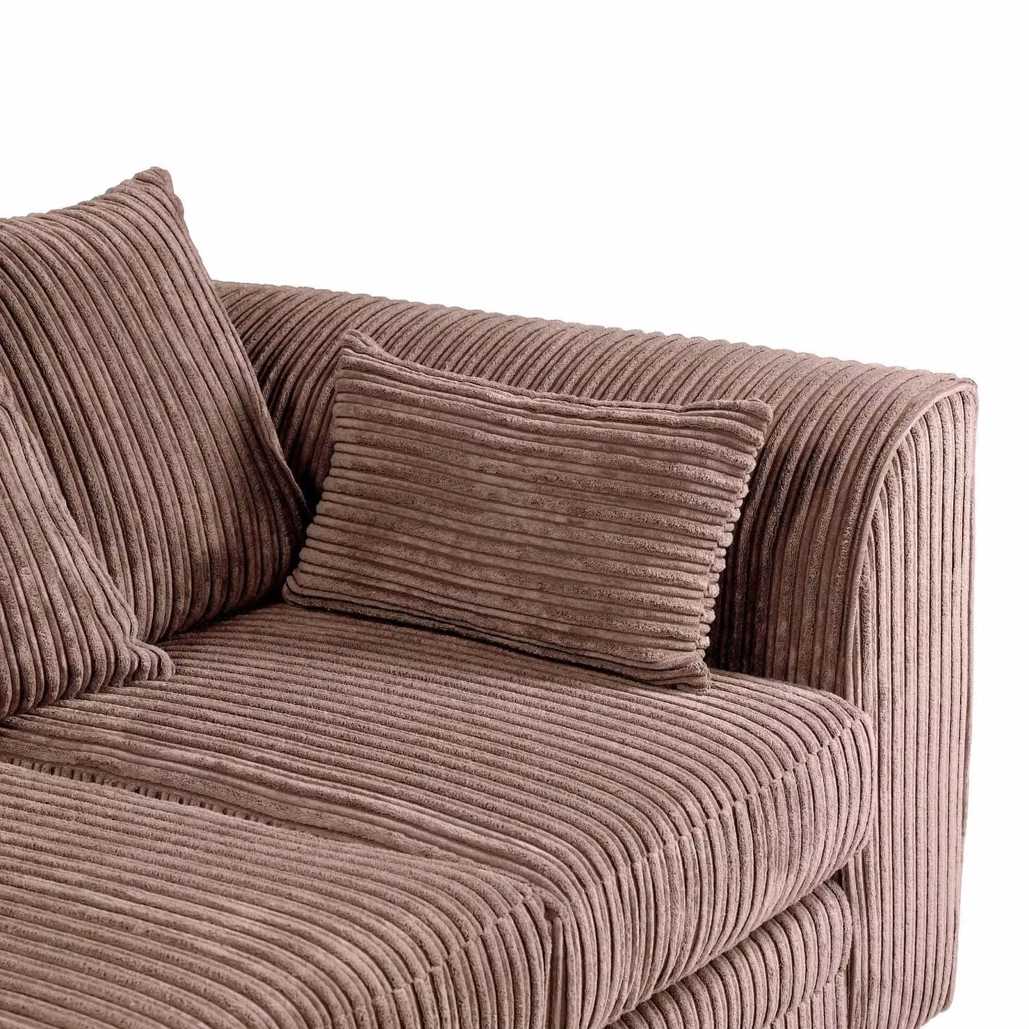LUXURY LIFE Dylan Left Hand Facing L-Shape Corner Sofa in Chocolate Brown Jumbo Cord Fabric – 3