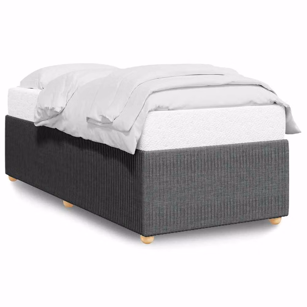 Berkfield Home Soft Upholstered Single Bed Frame in Dark Grey Fabric, W/D/H: 90 x 190 cm – 3