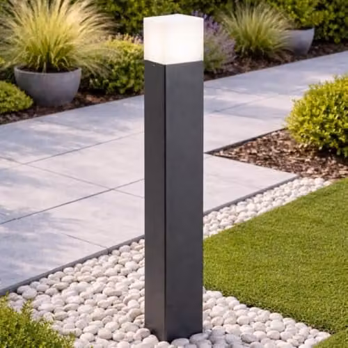 CGC Lighting Amara Square Outdoor Post Light in Grey and White