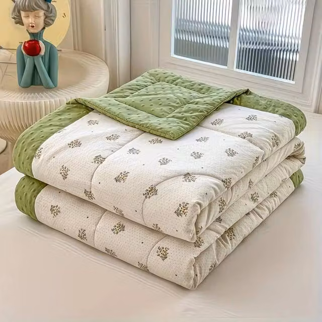Pawnora Flower of Fortune Cooling Blanket in Green, W 100 cm x L 150 cm