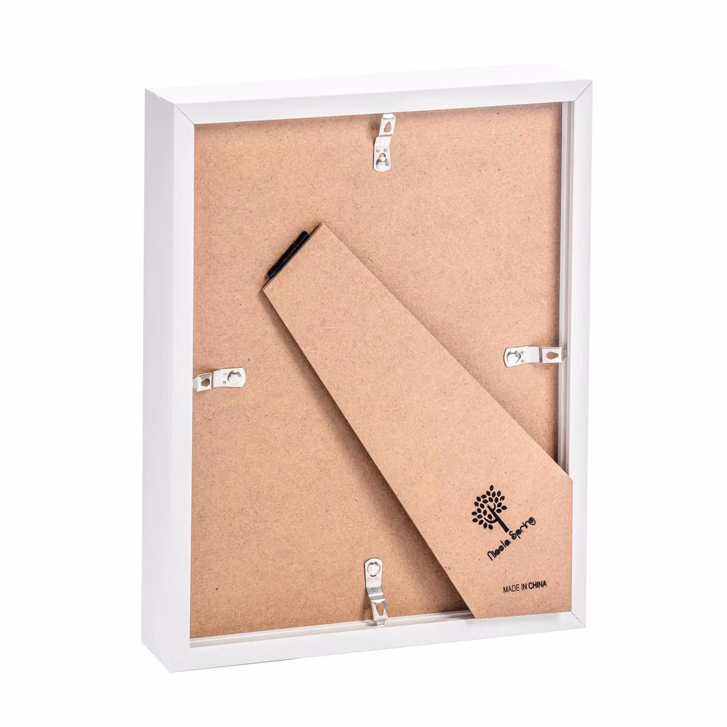 Nicola Spring Set of 2 Rectangular 3D Box Photo Frames in Black and White, W/H: 25.4 x 25.4 cm for 4x6 inch Photos