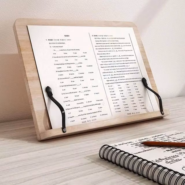 SPETLEK Adjustable Wooden Reading Stand in Brown, W: 100 cm, D: 50 cm, H: 50 cm