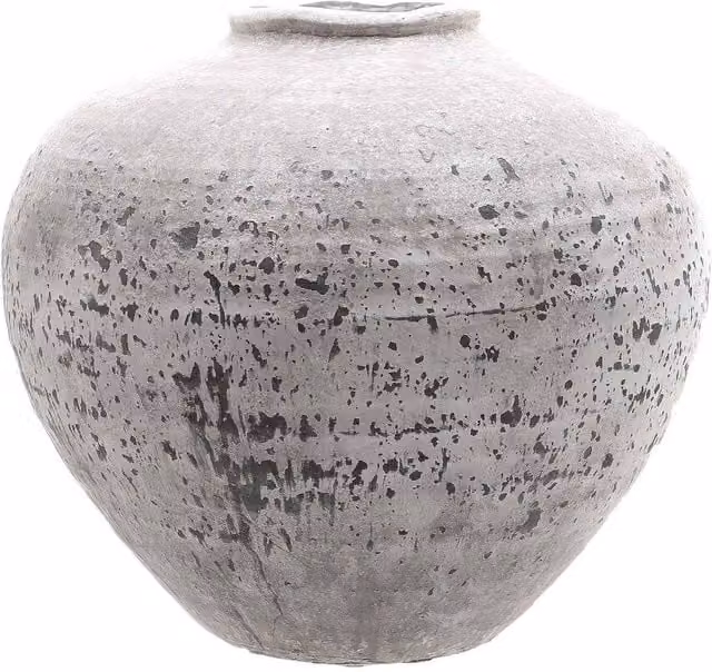 Hill Interiors Regola Ceramic Stone Effect Tabletop Vase in Sand and Grey