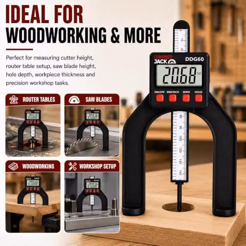 Lumberjack LCD Digital Height and Depth Gauge Electronic Caliper with Magnetic Ruler in Black – 2