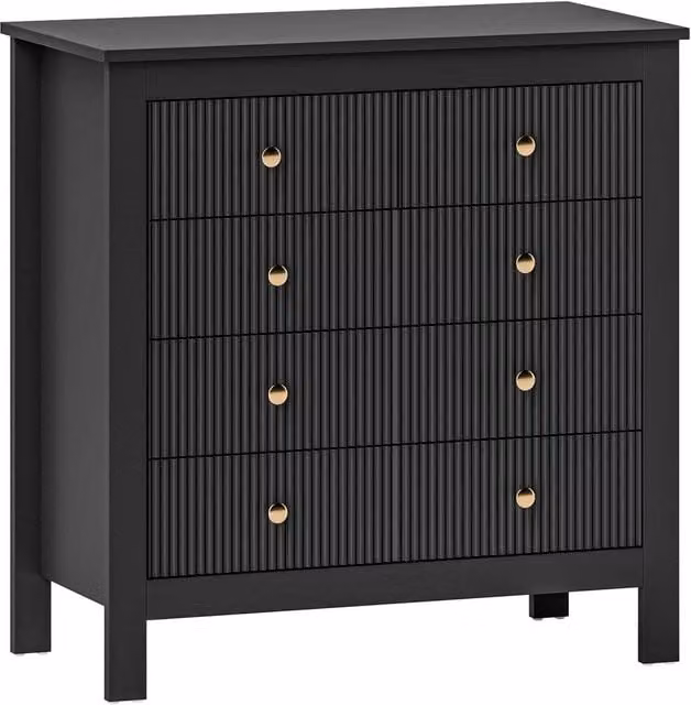 ERGOVEXA Elegant Chest of Five Drawers in Black and Gold – 1