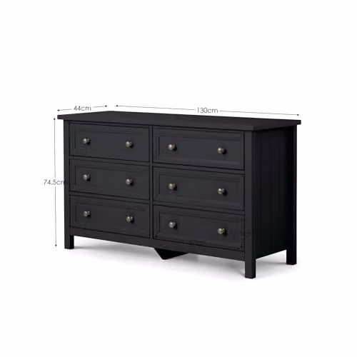 Julian Bowen Maine 6 Drawer Wide Chest in Anthracite Grey – 2