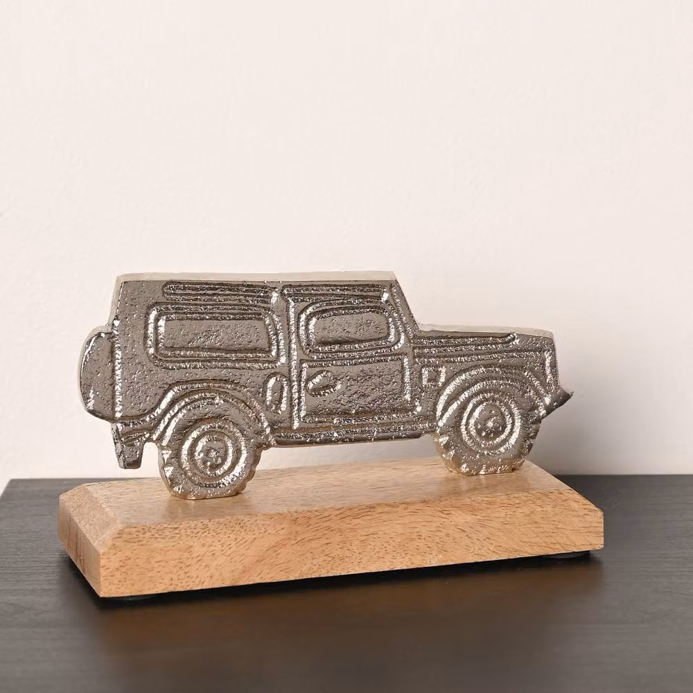 Harvey Makin 4x4 Vintage Silver and Multicolour Metal and Wood Tabletop Ornament – 2