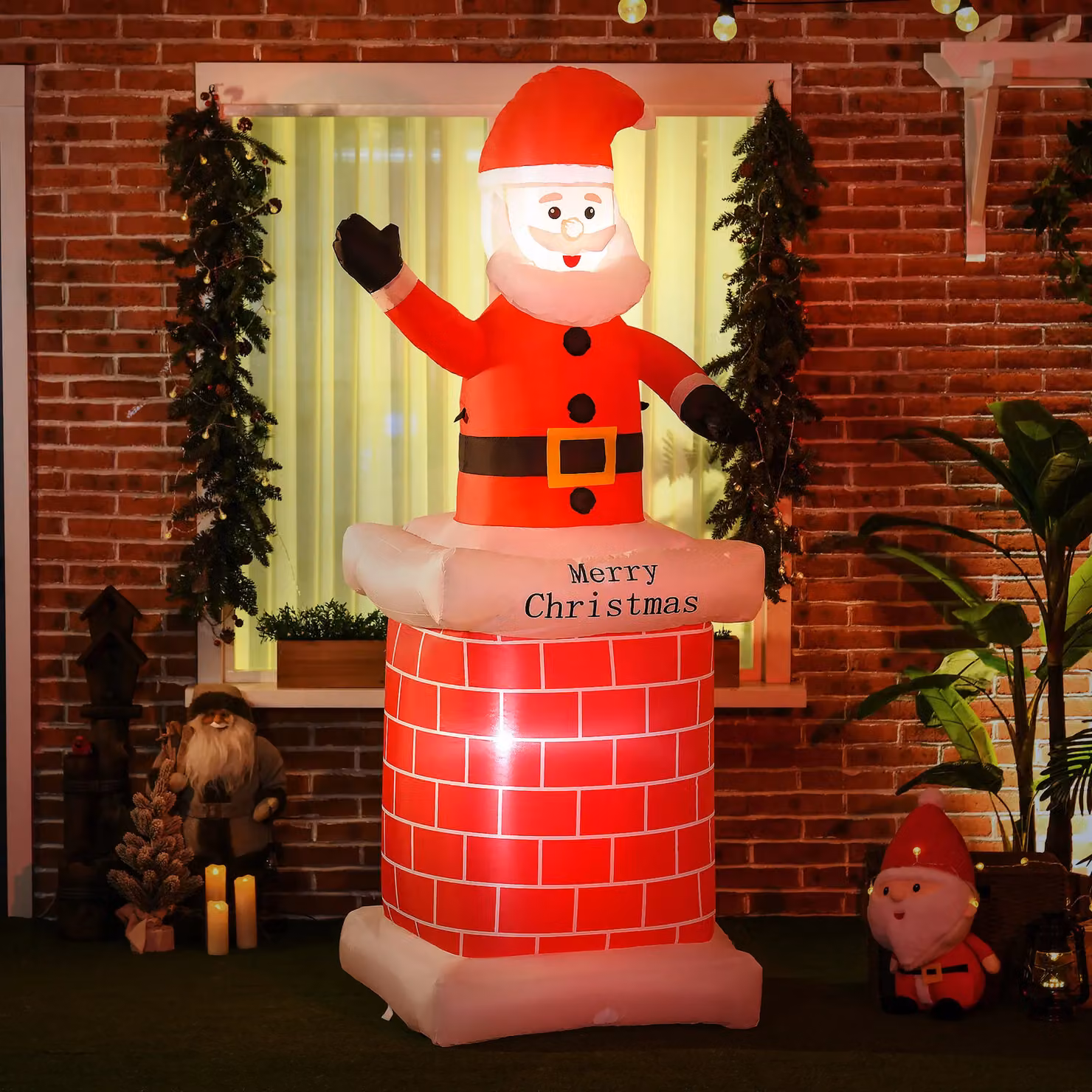 HOMCOM 7ft Christmas Inflatable Santa Claus Blow Up Outdoor Garden Display in Red and Multicolour – 2