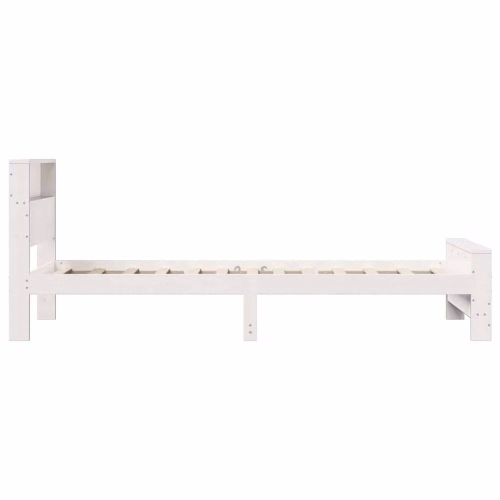 Berkfield Home Modern White Bed Frame with Headboard, W/D/H: 90 x 190 x 82 cm – 2