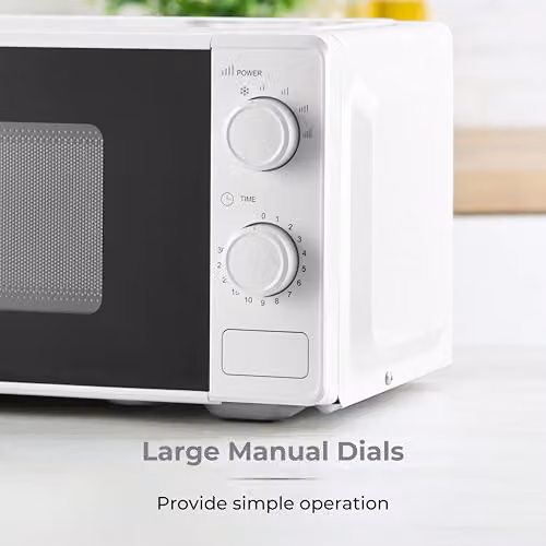 Tower 20 Litre 800W Solo Manual Microwave with Dial Timer and Glass Door, White, T24044WHT – 4