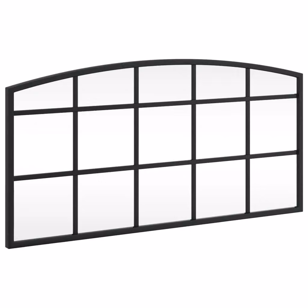 Berkfield Home Minimalist Black Metal and Glass Wall Mirror W: 60 cm, H: 30 cm – 2