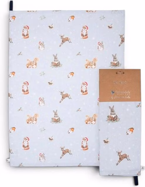 Wrendale Designs Blue Illustrated Animal Cotton Tea Towels