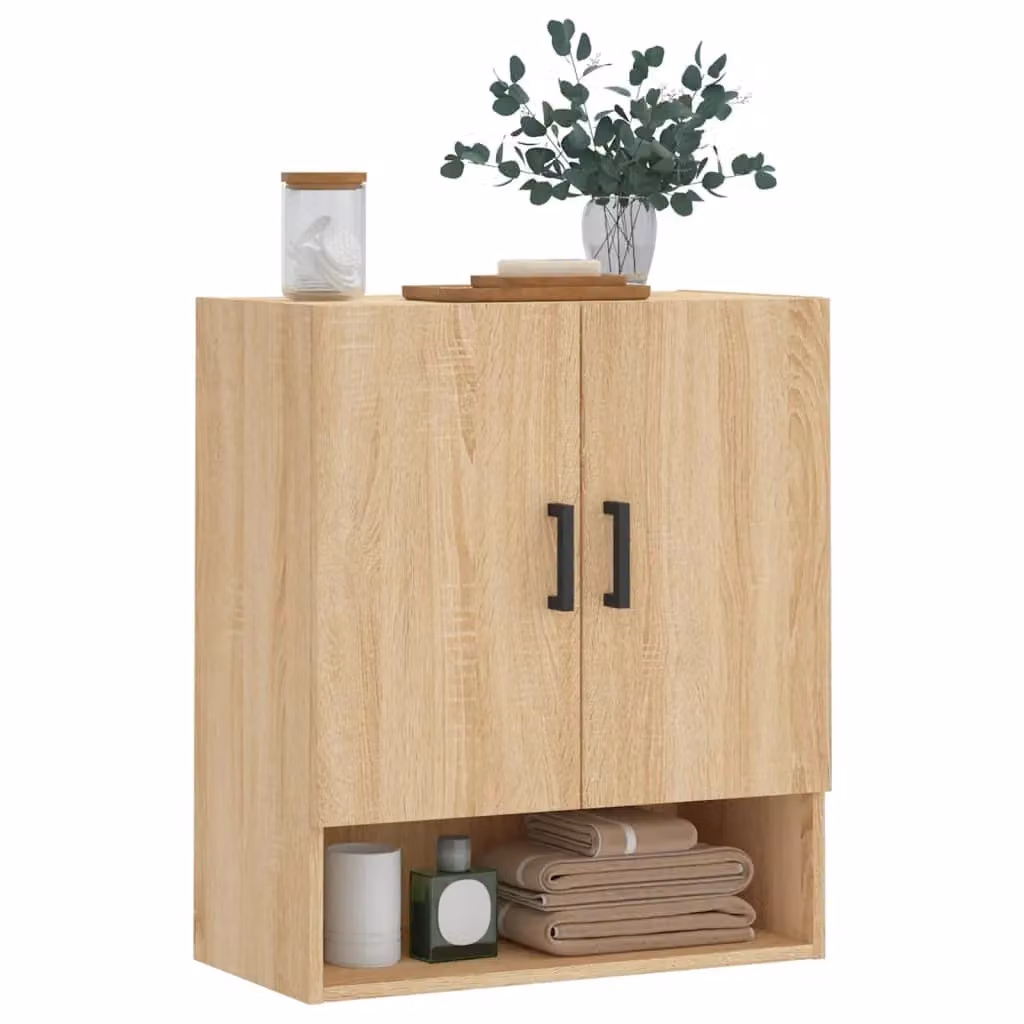 Berkfield Home Sonoma Oak Wall Cabinet in Brown, W/D/H: 60 x 31 x 70 cm – 2