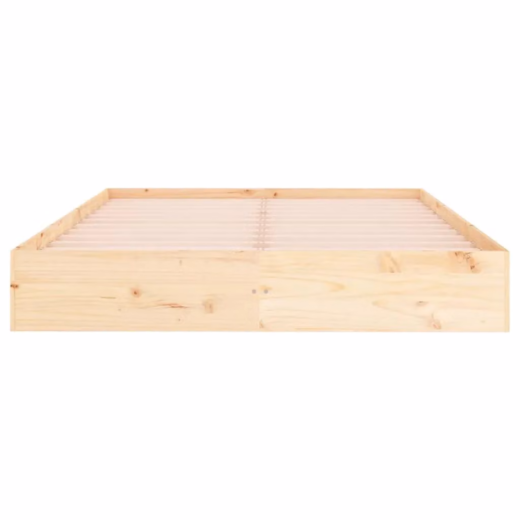 Berkfield Home Modern Solid Pine Wood Bed Frame, Brown, W: 140 cm, D: 200 cm – 2