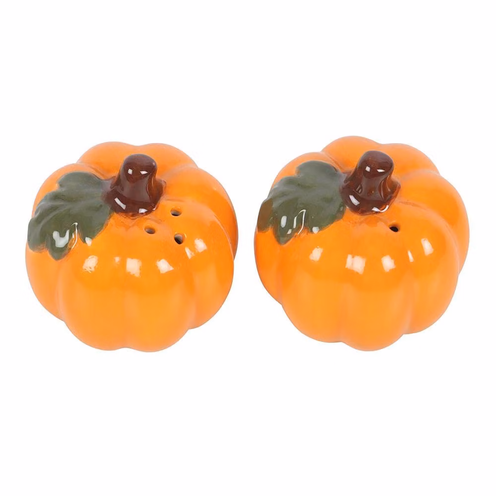 Marco Paul Pumpkin Ceramic Salt and Pepper Shakers, Orange, 2 Pack – 2