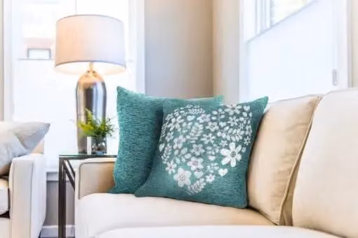 New Edge Blinds Blue Love Heart Chenille Cushion Cover, W/D/H: 43 x 43 x 43 cm – 2