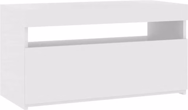 Berkfield Home High Gloss White TV Cabinet with LED Lights, W/D/H: 75 x 40 x 40 cm – 1