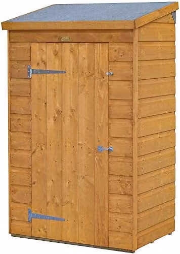 Rowlinsons Mini Store Tall Wooden Garden Storage Cabinet in Brown, W/D/H: 93.5 x 64 x 150 cm – 1