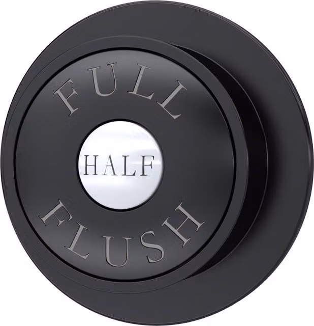 Balterley Traditional Dual Flush Round Push Button Replacement for Cistern, Matt Black, W: 8.5 cm, H: 7.2 cm
