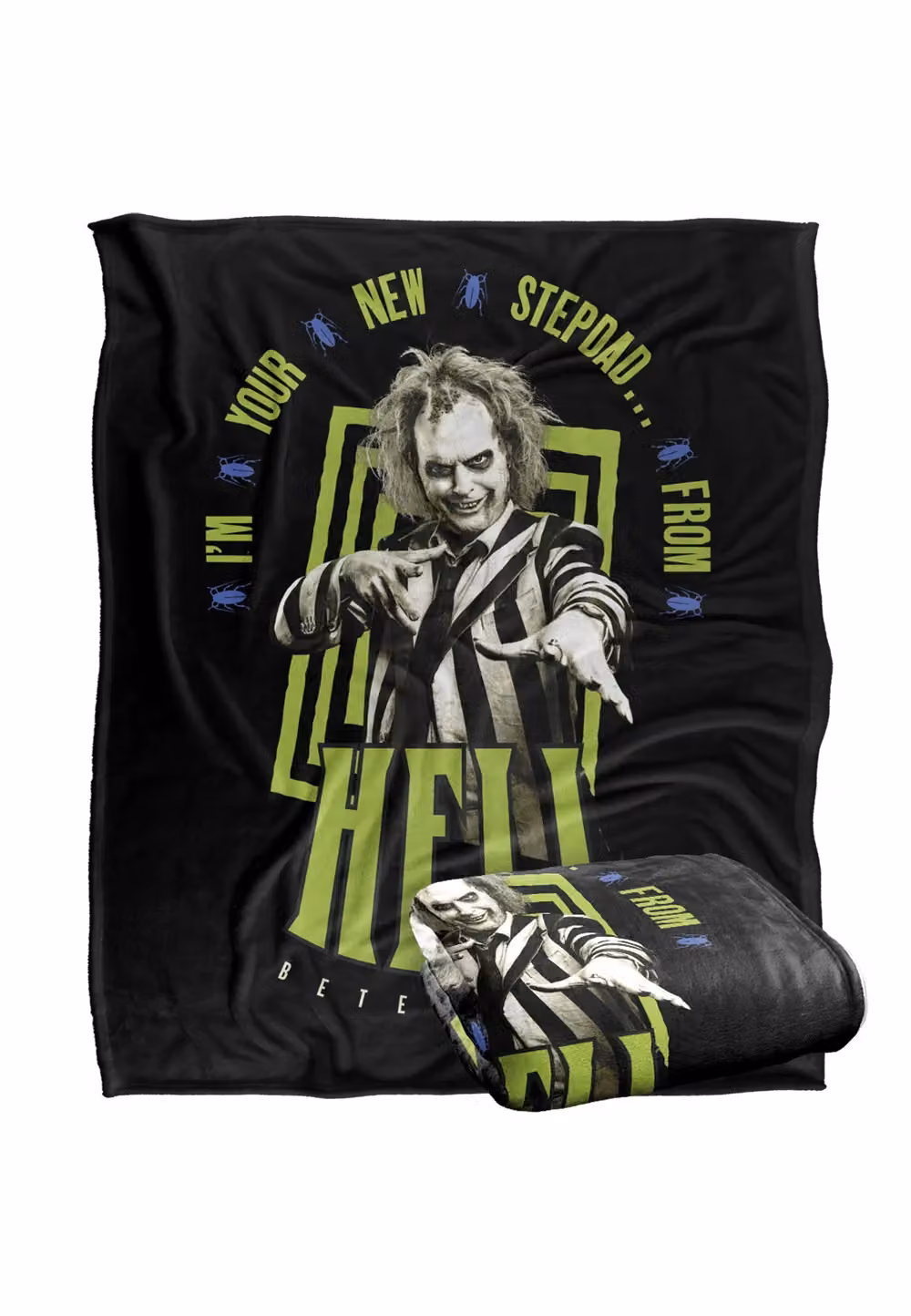 Warner Brothers Beetlejuice Stepdad Super Soft Fleece Throw Blanket, White, W: 152 cm, D: 127 cm – 7