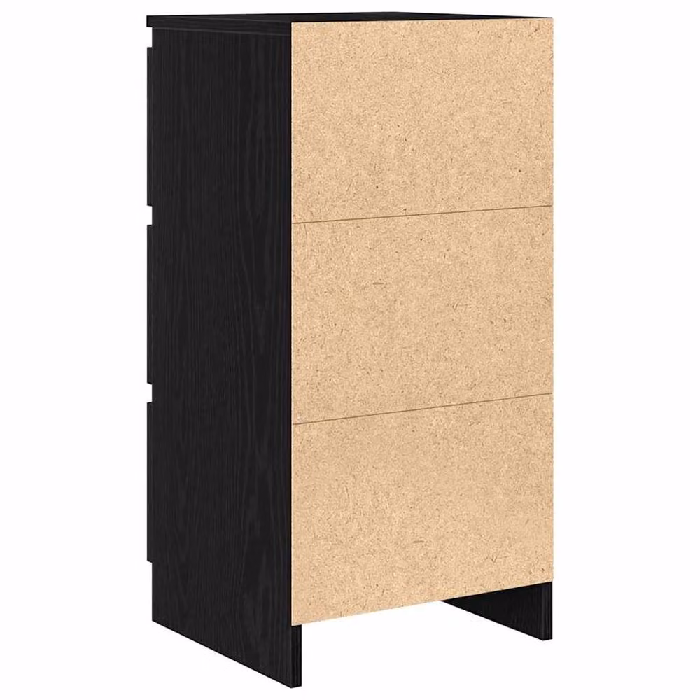 Berkfield Home Black Oak Sideboard in Matt MDF, W/D/H: 37.5 x 35 x 76 cm – 3