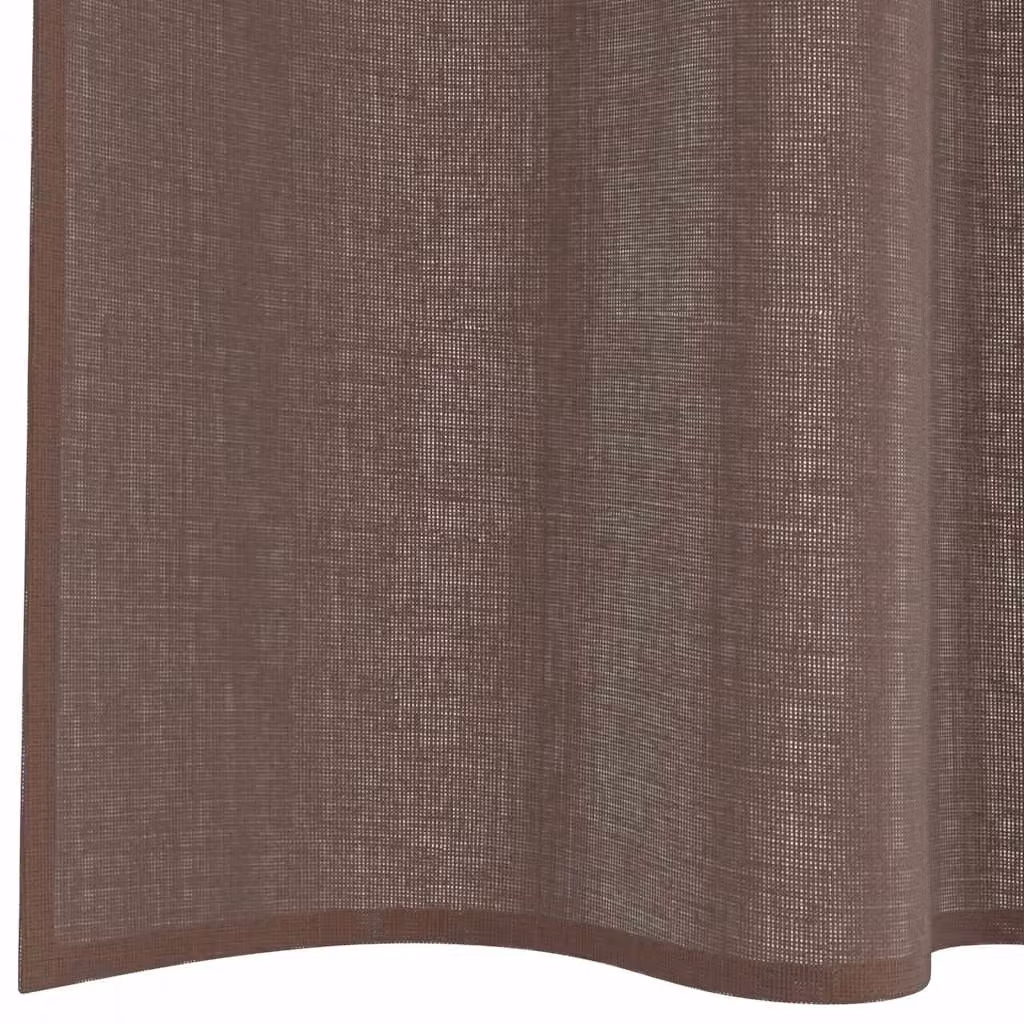 Berkfield Home Brown Voile Fabric Curtains with Rod Pockets, 2 Pack – 4