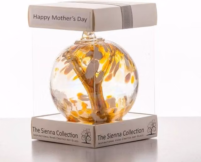 Sienna Glass Pastel Gold Spirit Ball Glass Ornament, Diameter: 10 cm