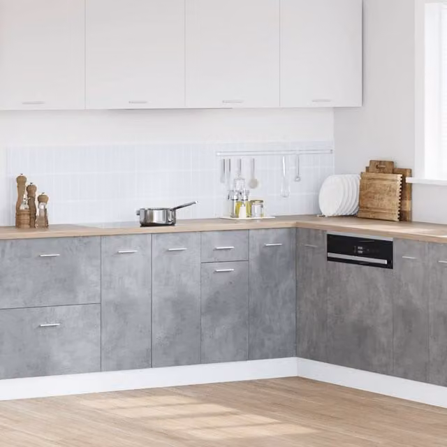 Berkfield Home Lyon Concrete Grey Drawer Bottom Cabinet W/D/H: 40 x 46 x 81.5 cm
