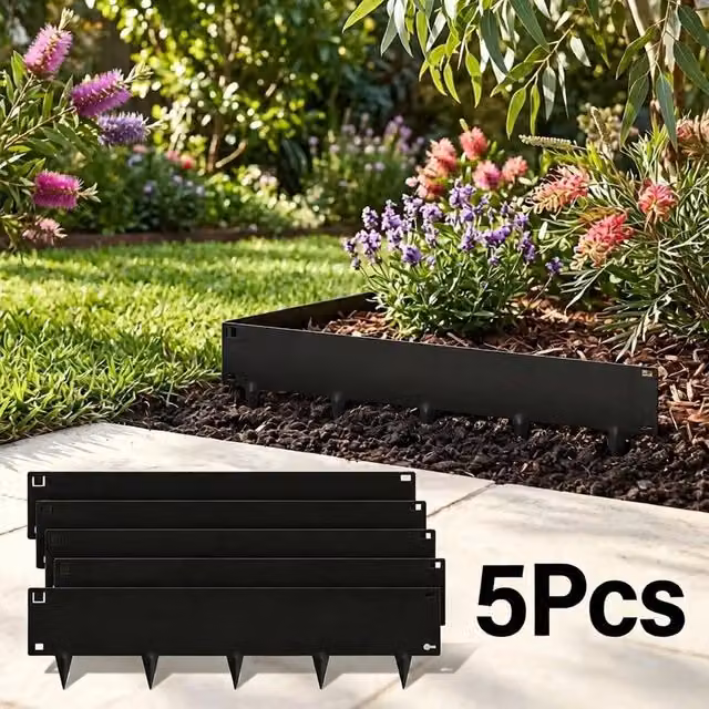 EONLION Flexible Corten Steel Lawn Edging, Black – 1