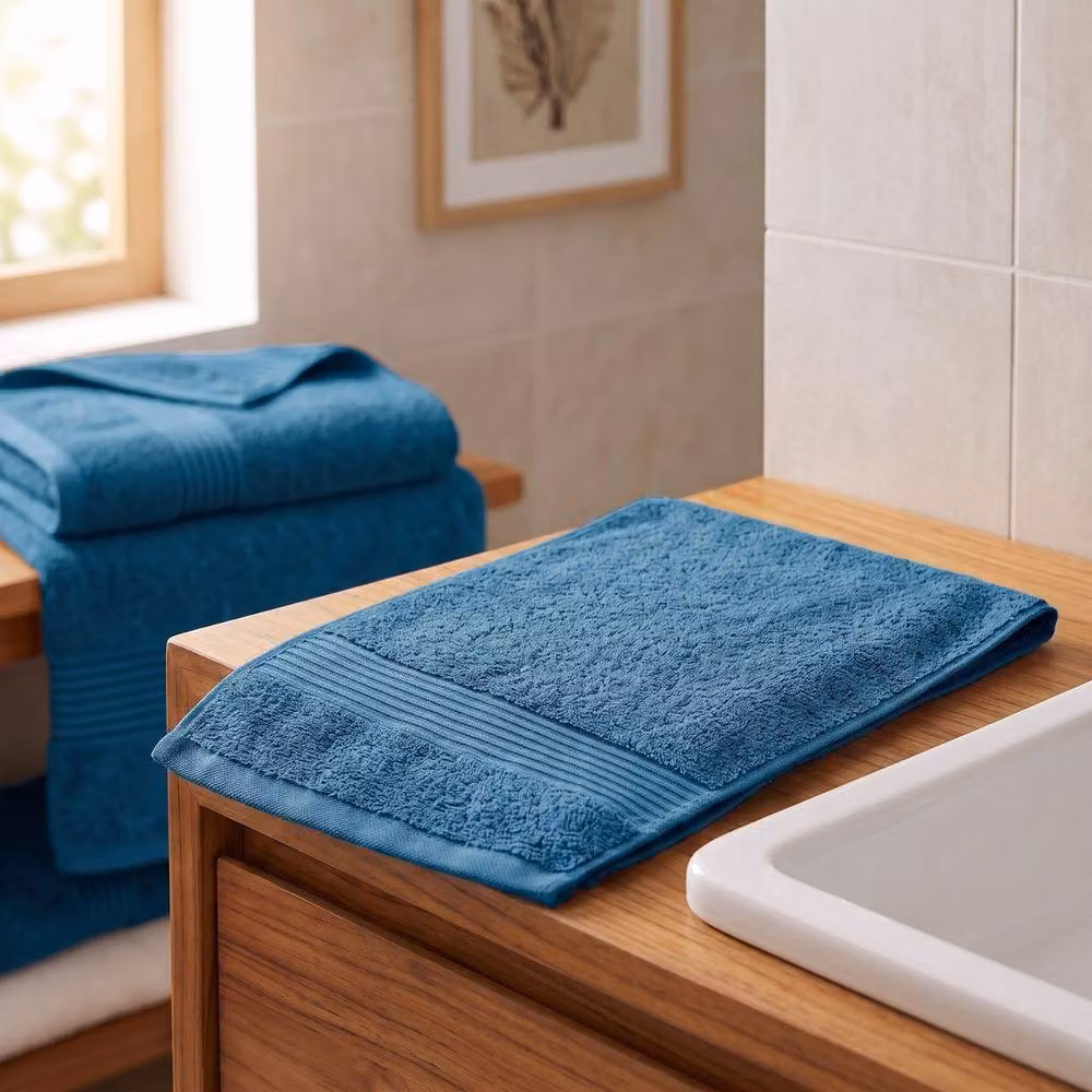 Grace Premium Cotton 500 GSM Hand Towels, Pack of 6, Petrol Blue – 2