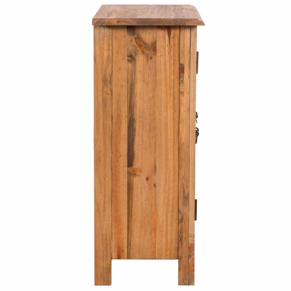 Berkfield Home Solid Pinewood Bathroom Side Cabinet in Brown, W/D/H: 59 x 32 x 80 cm – 2