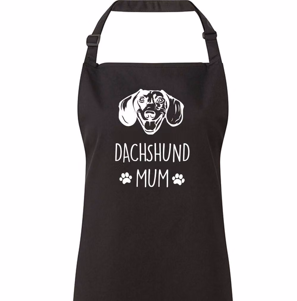 60 SECOND MAKEOVER Women's Dachshund Mum Apron in Black – 2