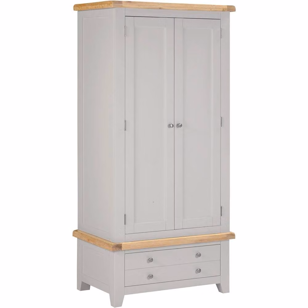 Seconique Windsor 2 Door 1 Drawer Wardrobe in Matt Grey – 2