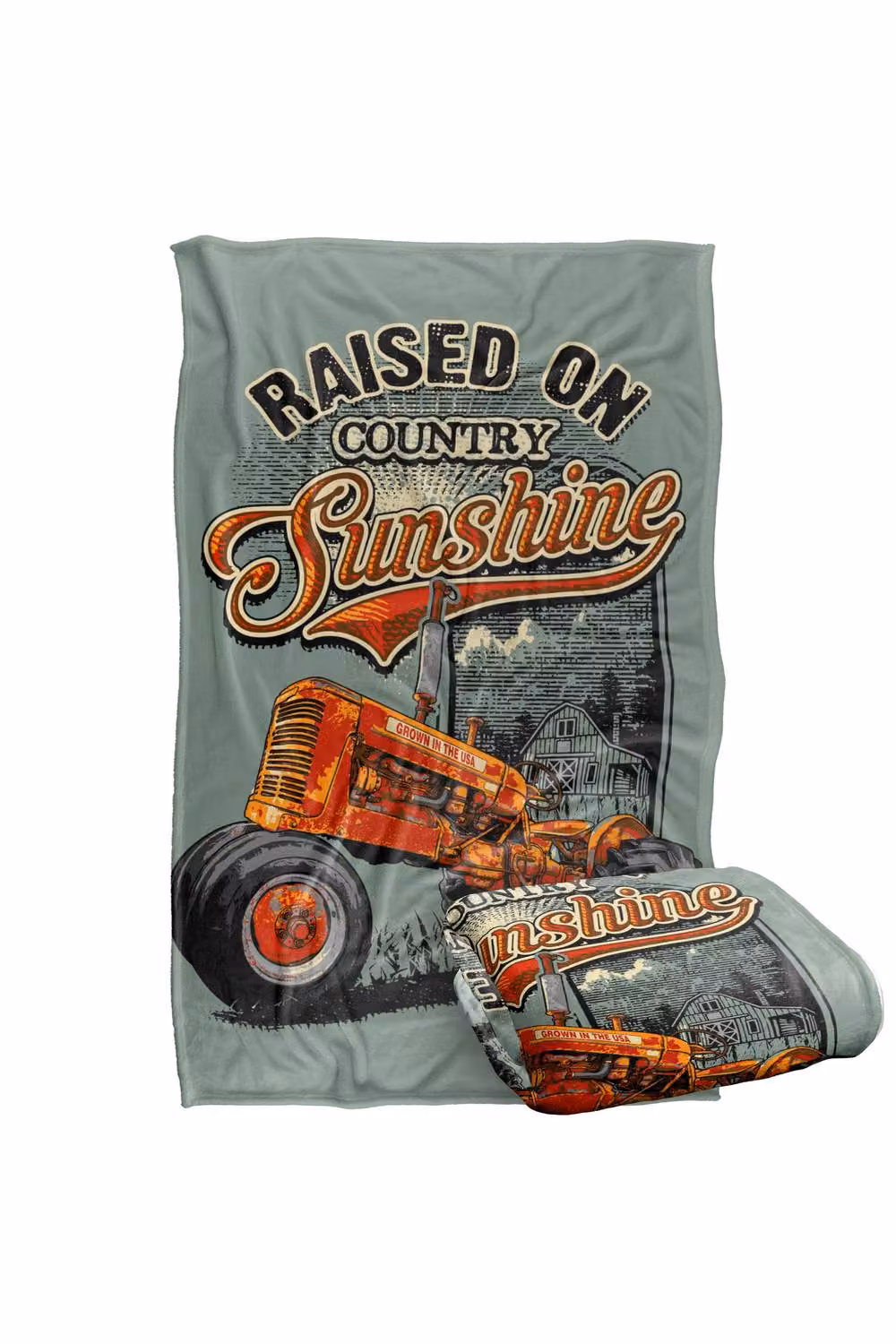 JQ Licensing Raised On Sunshine Tractor Super Soft Fluffy Polyester Throw Blanket in Multicolour and Green, Large – 2