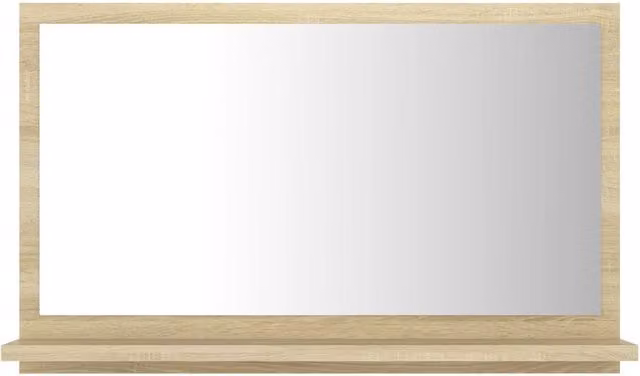 Berkfield Home Sonoma Oak Bathroom Mirror in Light Brown, W: 60 cm, D: 10.5 cm, H: 37 cm