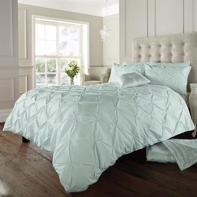 Smart Living Glamour Duvet Cover and Pillowcase Set, Blue, W/D/H: 180 x 200 cm and 50 x 75 cm