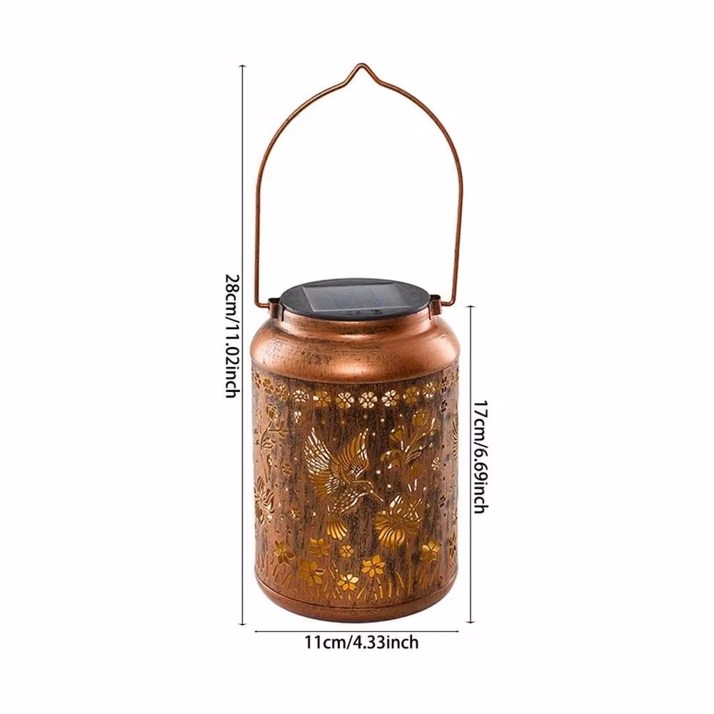 SPETLEK Brown Metal Solar LED Hanging Lantern with Dusk Sensor for Outdoor Use – 2