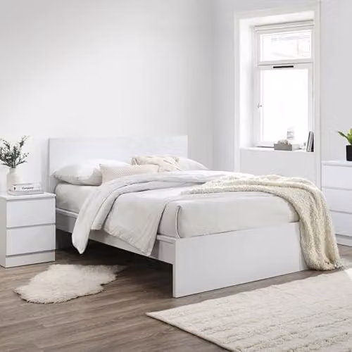 Birlea Oslo White King Size Bed Frame with Minimalist Design, W/D/H: 180 x 200 x 154 cm – 1