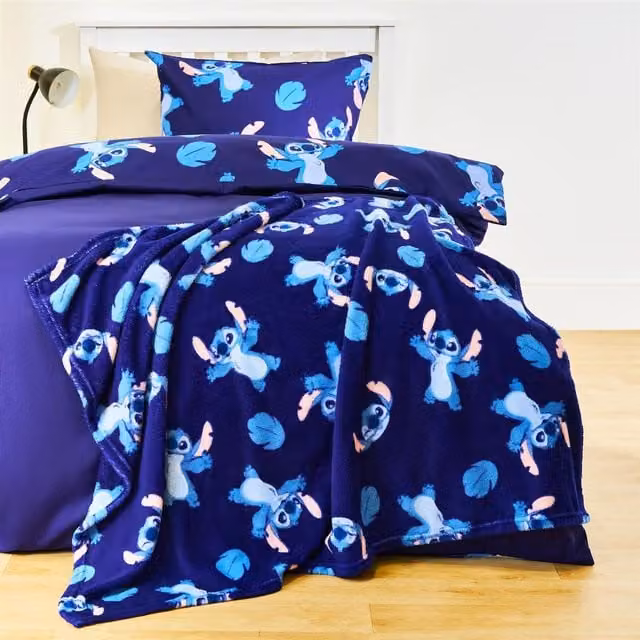 OHS Blue Soft Coral Fleece Animal Stitch Throw Blanket for Children, W/D/H: 120 x 100 x 1 cm – 1